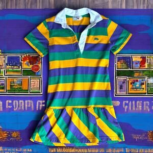 Perlis Girls Crawfish Mardi Gras Rugby Dress Rare EUC